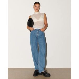 Abercrombie & Fitch Curve Love The Taper High Rise Jeans Blue Size 16